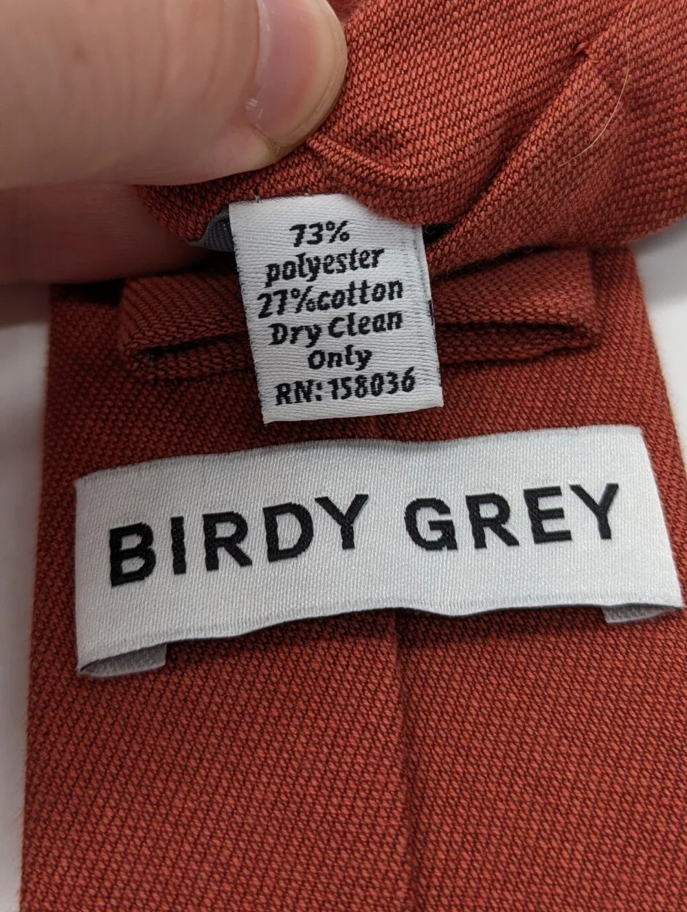 Birdy Grey Skinny Burnt Orange Groomsman Tie